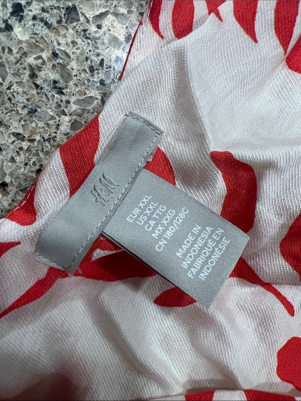 H&M xxl White Dress with Red Leaf Print z23 - Picture 5 of 5